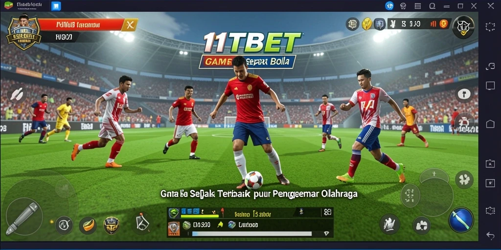 Screenshot 11TBET menampilkan aksi sepak bola yang seru dan realistis.