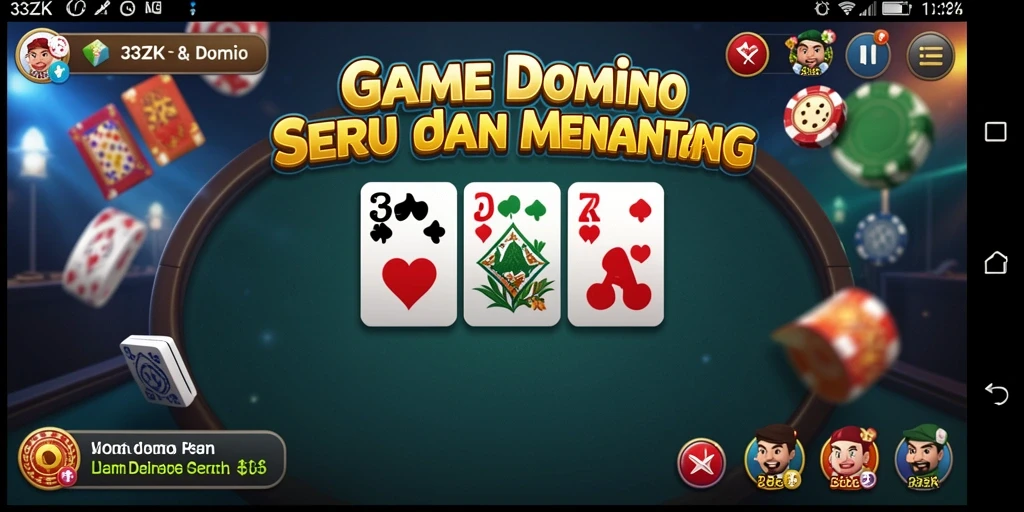Tampilan permainan domino yang menarik dan interaktif di 33ZK.