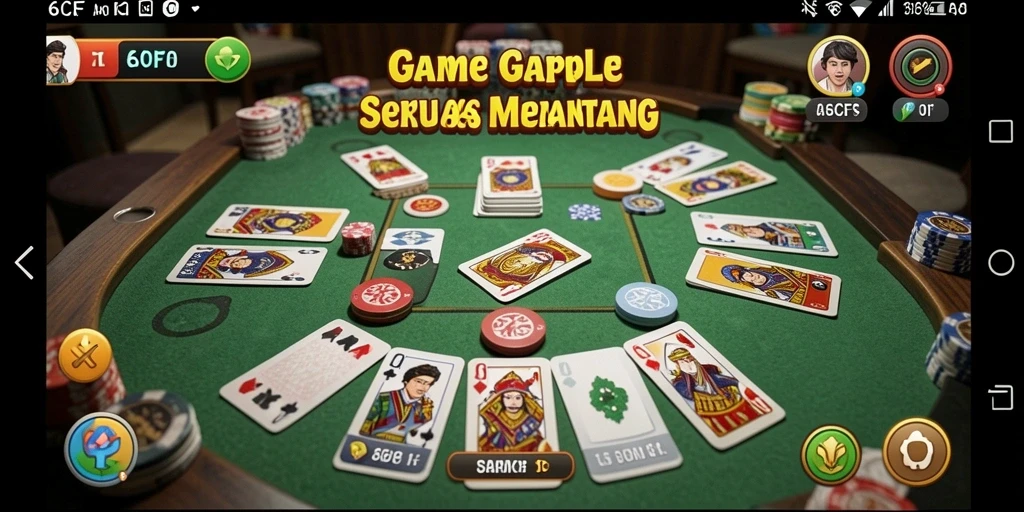 Tampilan menarik gameplay Gaple dalam 6CF.