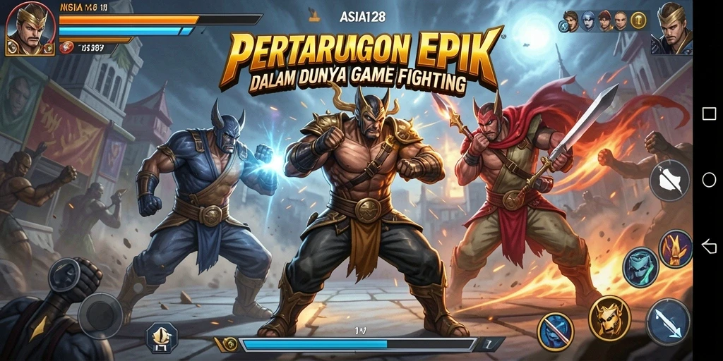 Tampilan pertarungan epik dalam ASIA128 dengan karakter-karakter kuat.
