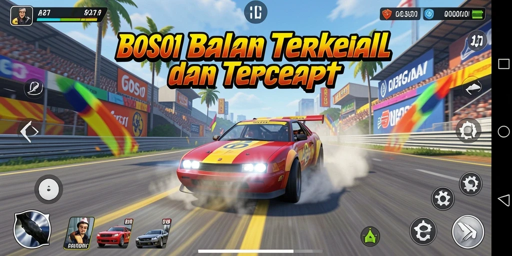 Tangkapan layar gameplay menampilkan balapan menegangkan dan kendaraan yang beragam.