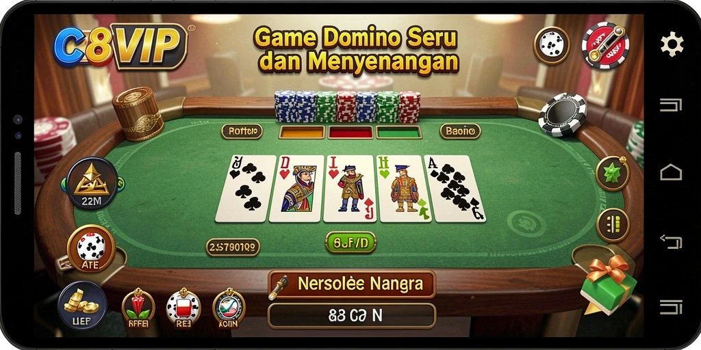 Tampilan gameplay C8VIP yang mengasyikkan dalam permainan Domino.