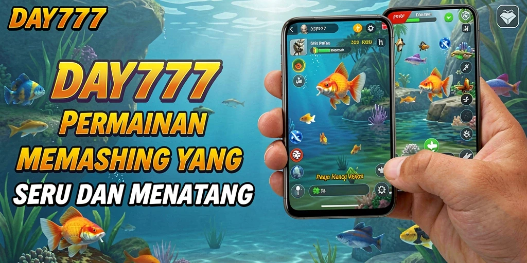Tampilan gameplay menarik dengan berbagai ikan yang menunggu untuk ditangkap.