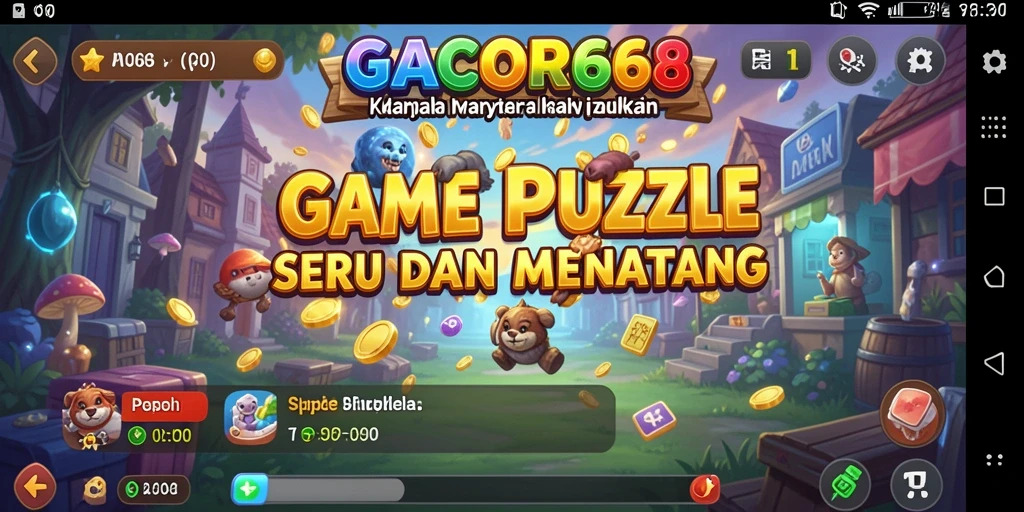 Tampilan gameplay GACOR668 yang penuh warna dan menantang.