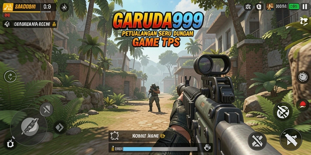 Tampilan gameplay seru dari GARUDA999 saat aksi TPS.
