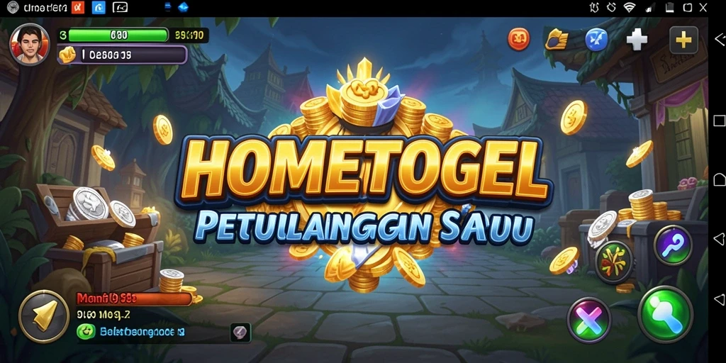 Tampilan gameplay HOMETOGEL dengan tantangan petualangan yang mendebarkan.