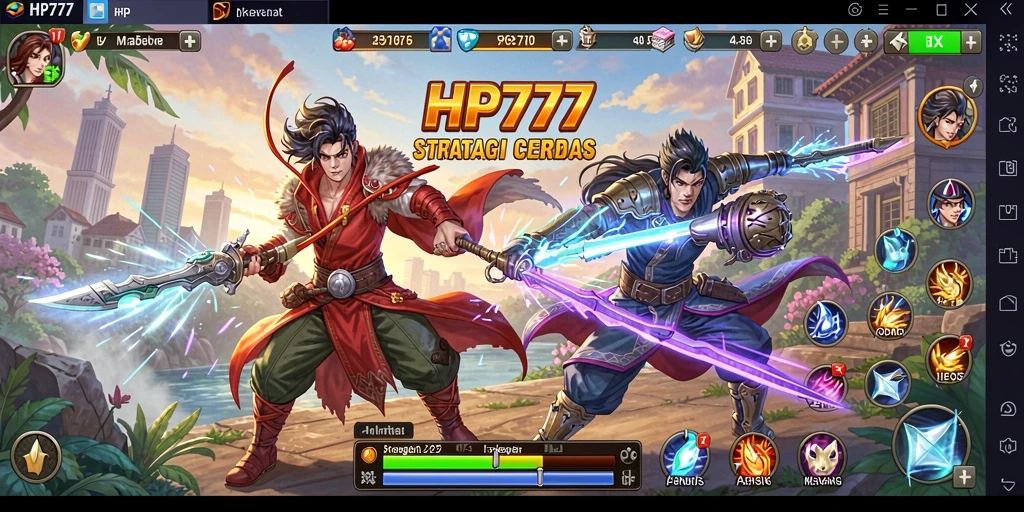 Tampilan gameplay strategi yang seru dan mendebarkan di HP777.