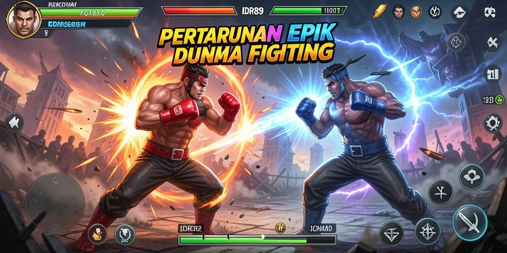 Tampilan gameplay menegangkan di arena pertarungan IDR89.