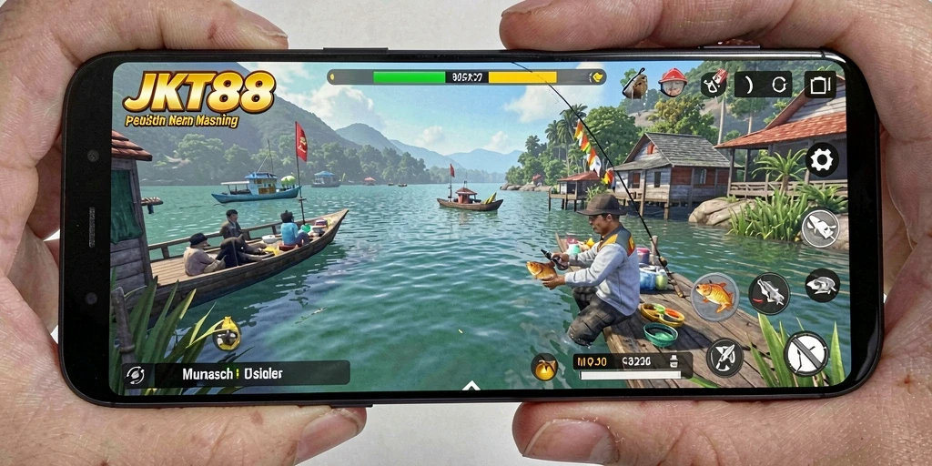 Tampilan gameplay JKT88 yang menampilkan keseruan memancing.