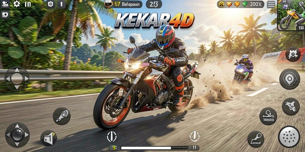 Tangkapan layar utama KEKAR4D menunjukkan balapan yang mendebarkan.