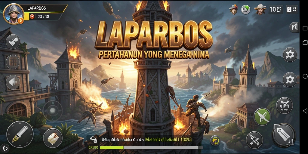 Tampilan gameplay seru di LAPARBOS dengan strategi Tower Defense yang mendebarkan.