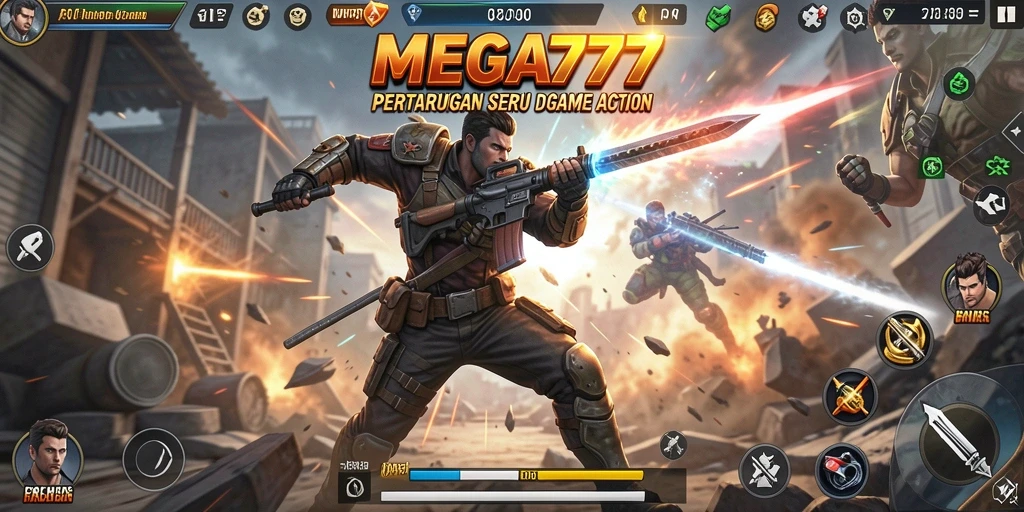 Screenshot gameplay menampilkan aksi pertarungan yang mendebarkan di MEGA777.