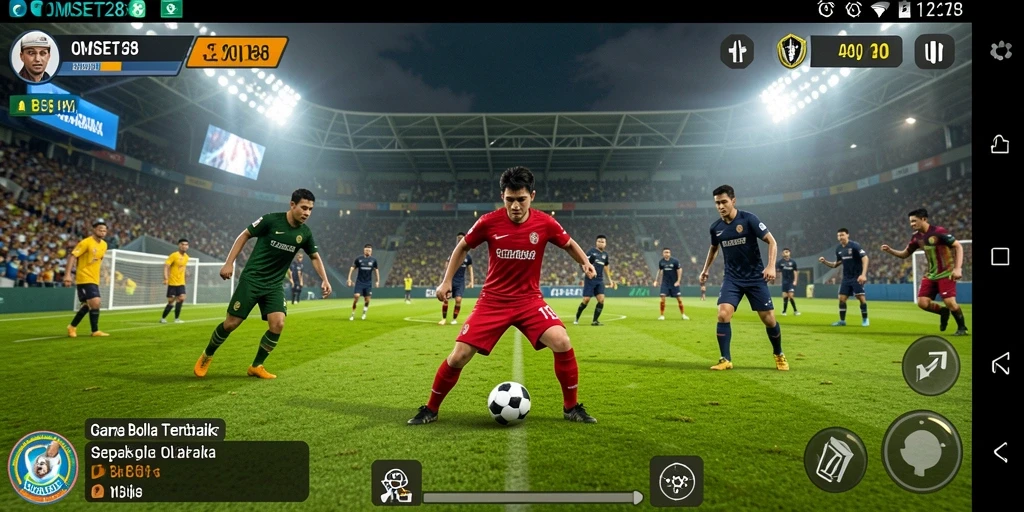 Gameplay OMSET288 yang menampilkan aksi sepak bola mendebarkan.