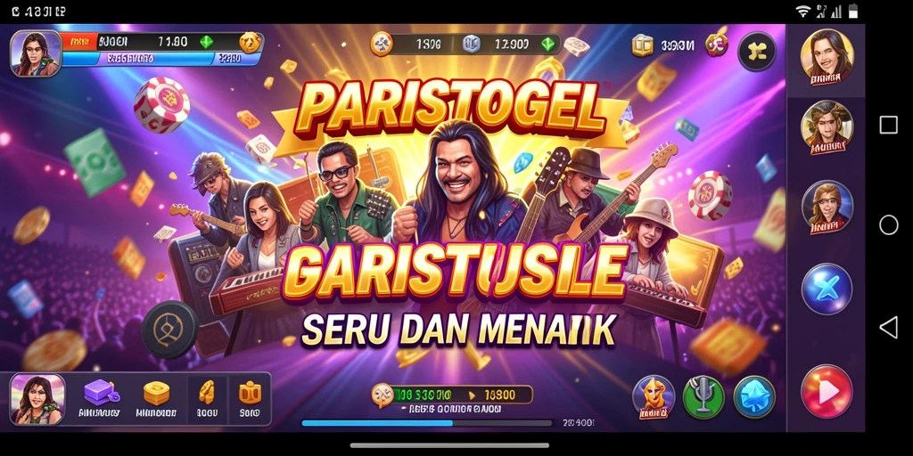 Screenshot gameplay PARISTOGEL menampilkan aksi seru dan musik yang menggugah.