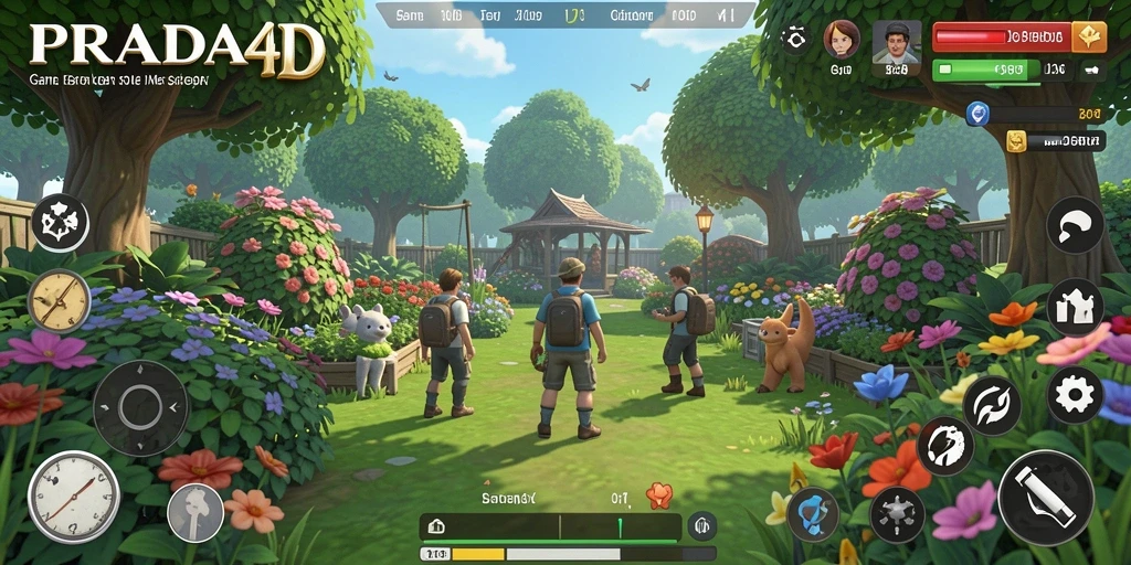 Tampilan menarik dari gameplay PRADA4D saat berkebun.