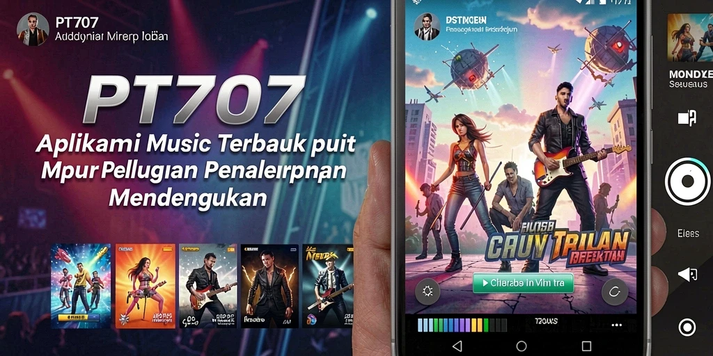 Tangkapan layar utama PT707 menampilkan interface sederhana dengan berbagai pilihan musik.