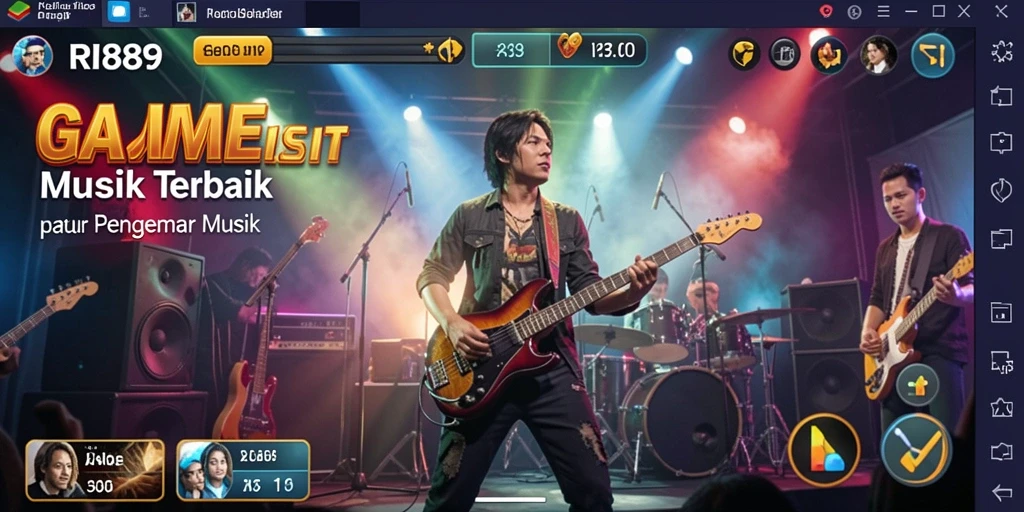 Tampilan gameplay menarik dari RI889 dengan berbagai lagu.