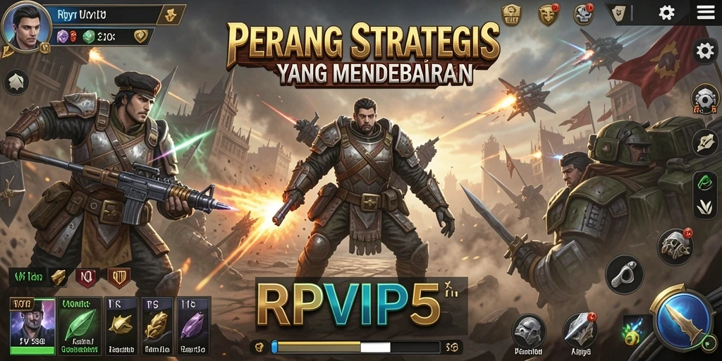 Screenshot gameplay RPVIP5 dengan aksi pertempuran yang mendebarkan.