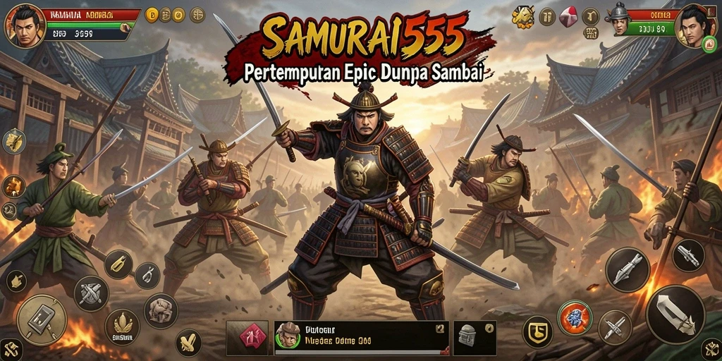 Tampilan aksi seru dalam gameplay SAMURAI555.