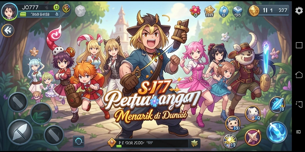 Screenshot SJO777 menampilkan aksi seru dari karakter-karakter anime.