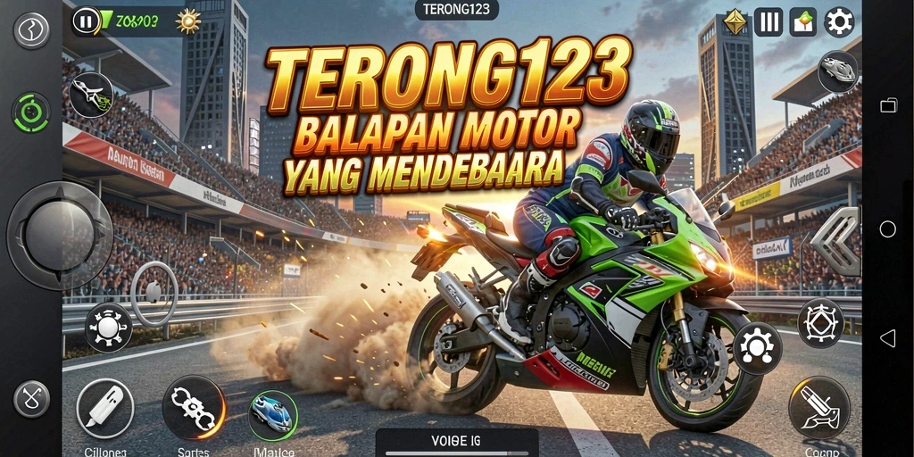 Screenshot menampilkan aksi balapan motor dalam <strong>TERONG123</strong> dengan grafis memukau.