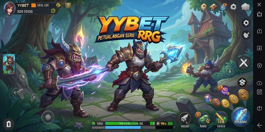 Tampilan utama gameplay YYBET yang penuh aksi di dunia RPG.