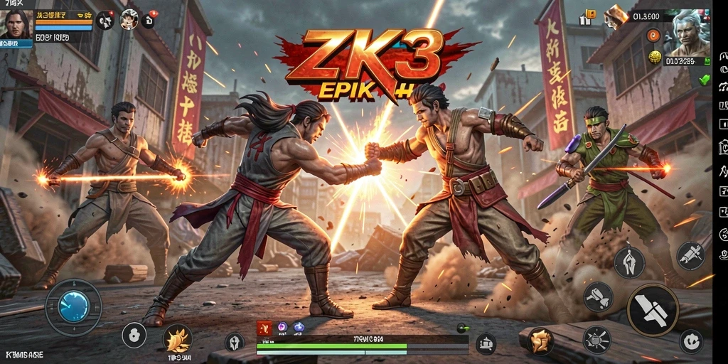 Screenshot ZK3 menampilkan aksi pertarungan yang mendebarkan.